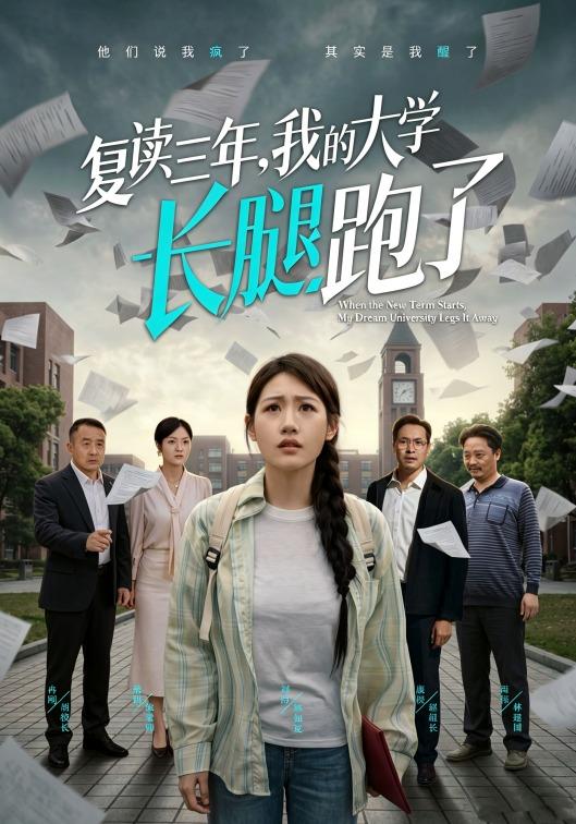 复读三年，我的大学长腿跑了-短剧封面